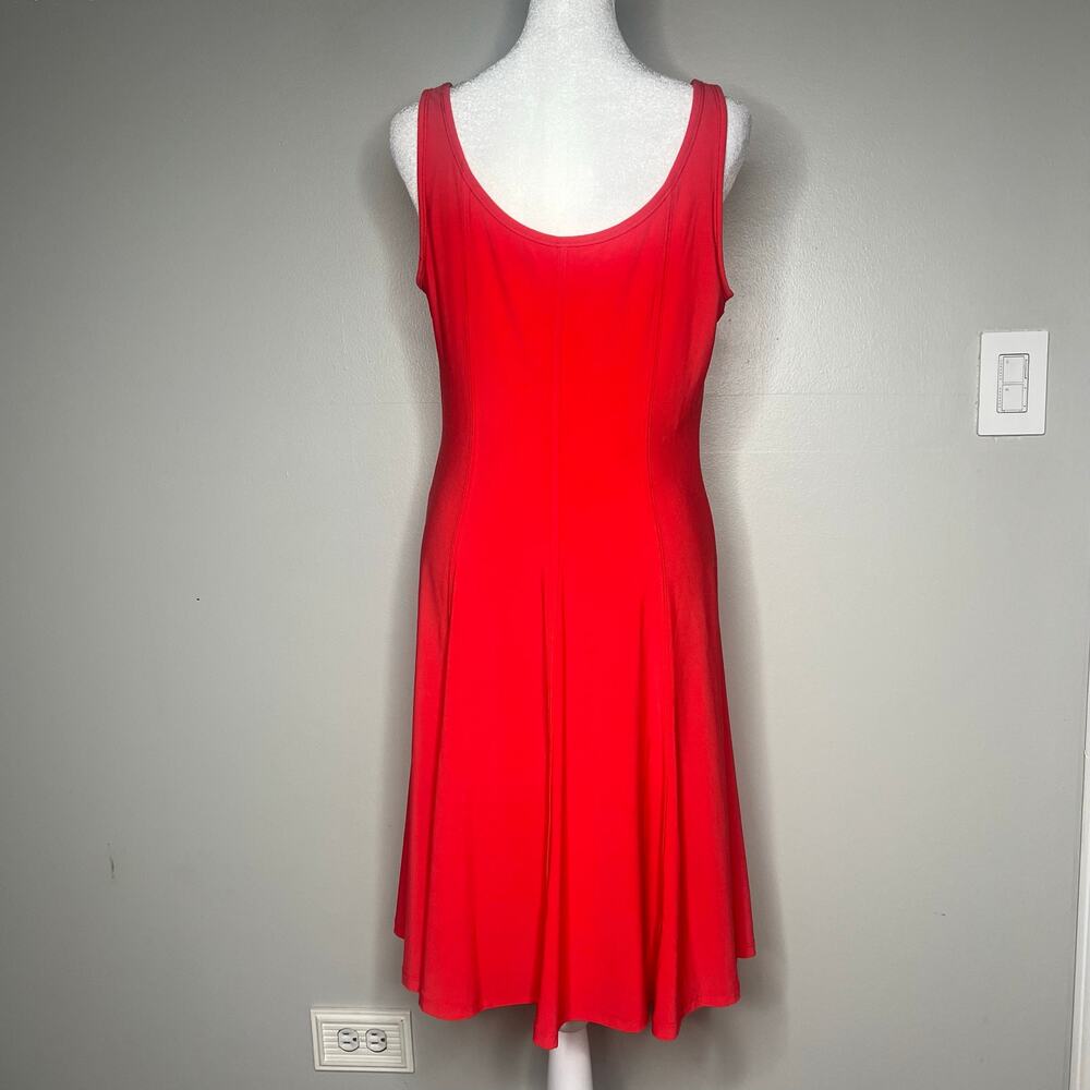 Lauren Ralph Lauren Red Ponte Fit and Flare Dress Women's 8 Stretch Sleeveless - Picture 6 of 10